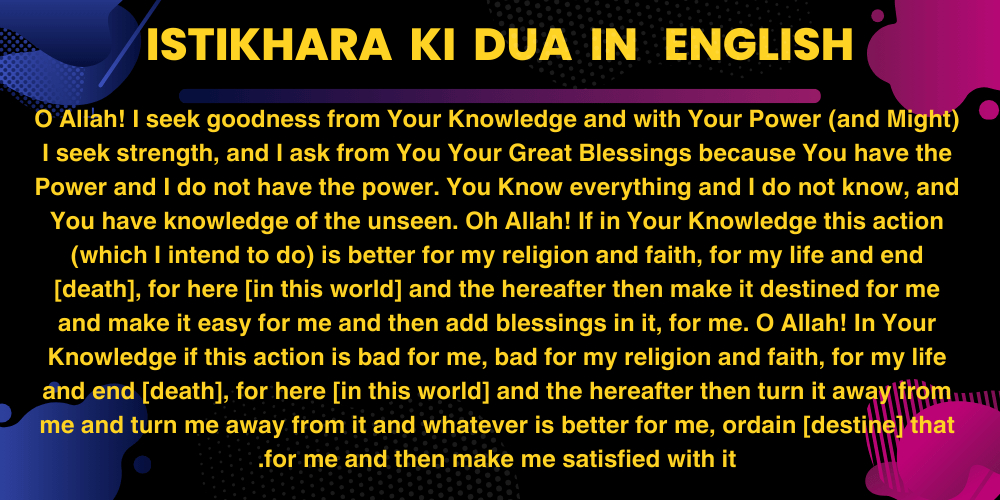 Istikhara Ki Dua in English