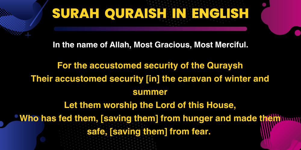 Surah Quraish in English