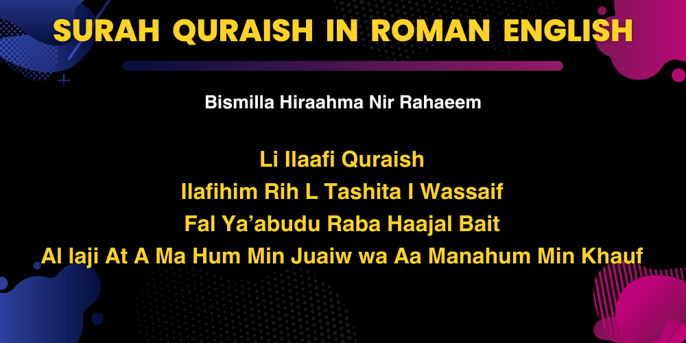 Surah Quraish in Roman English