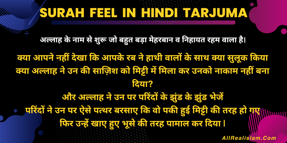 Surah Feel in Hindi Tarjuma